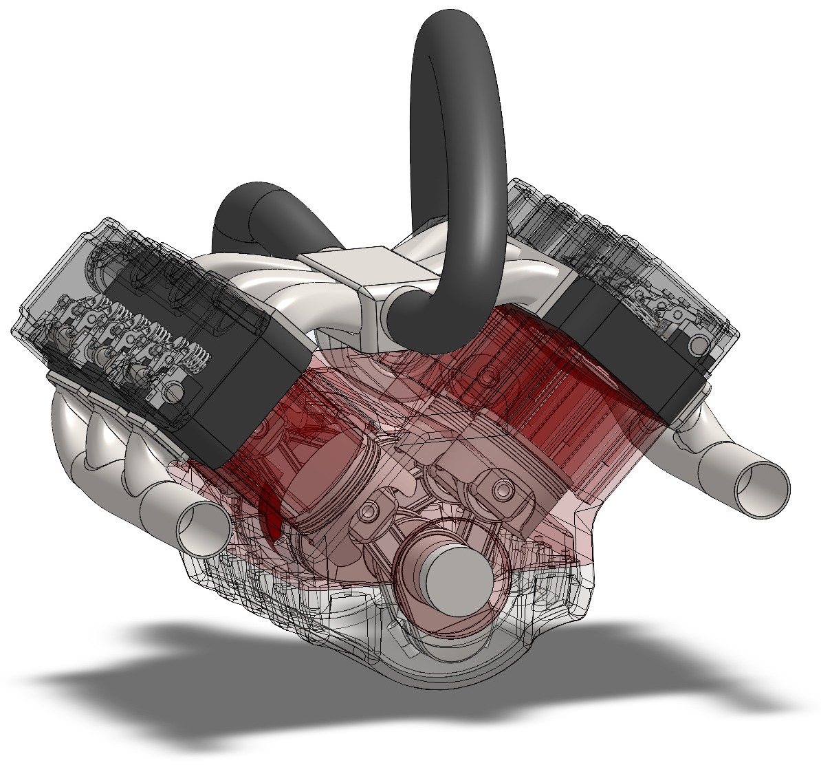 Second transparent view of the V6 from a different angle
